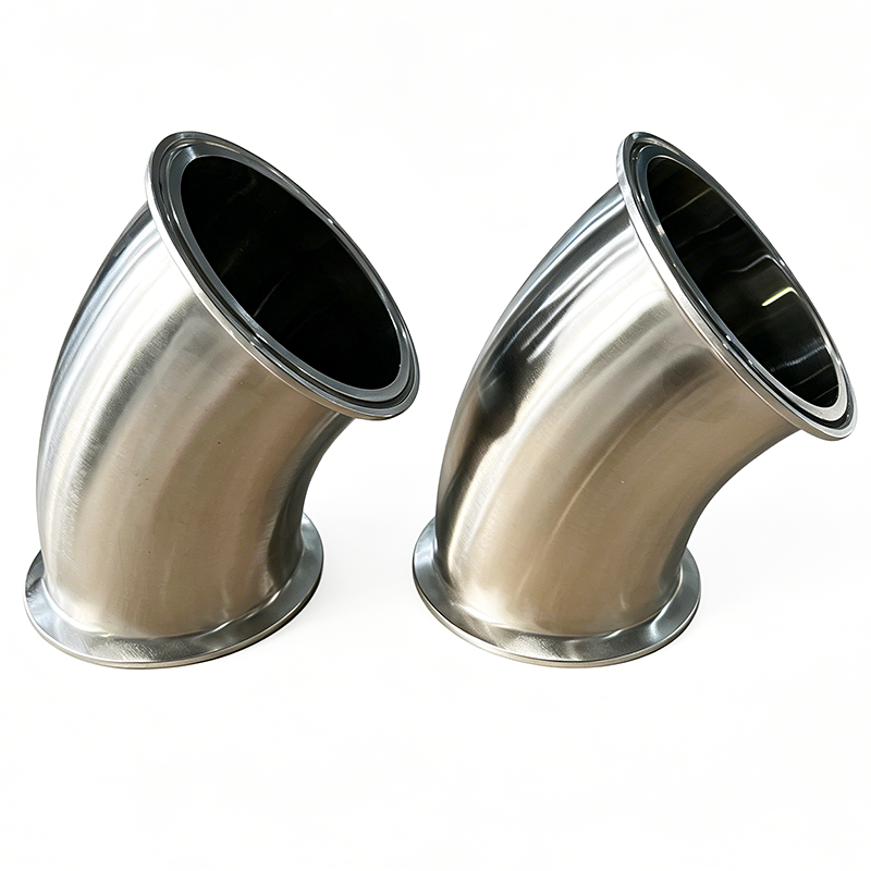 Sanitary Stainless Steel Pipe Fitting Matt Polish 45 Degree Tc Short Elbow