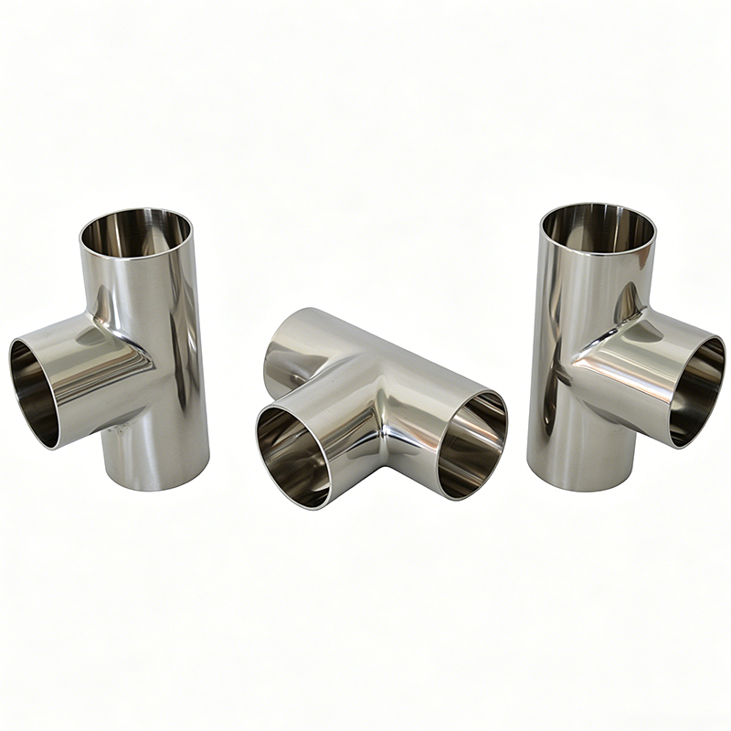 SS304 Polished 3 Way Tee Sanitary Weld Tube Equal Pipe Fittings Tee