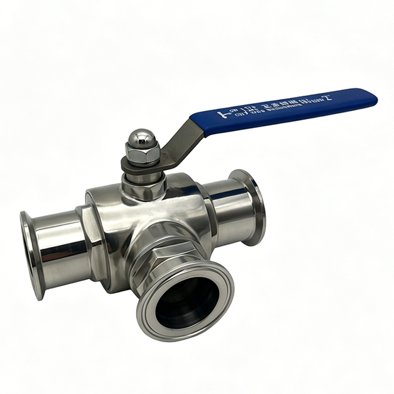 Manual Operated Stainless Steel Tri-Clamp Three-Way 3 Way Ball Valve
