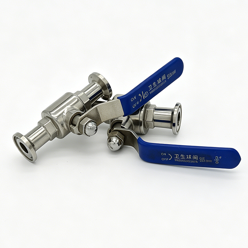 Sanitary Ball Valve with Tri-Clamp Ends for Food and Beverage Processing