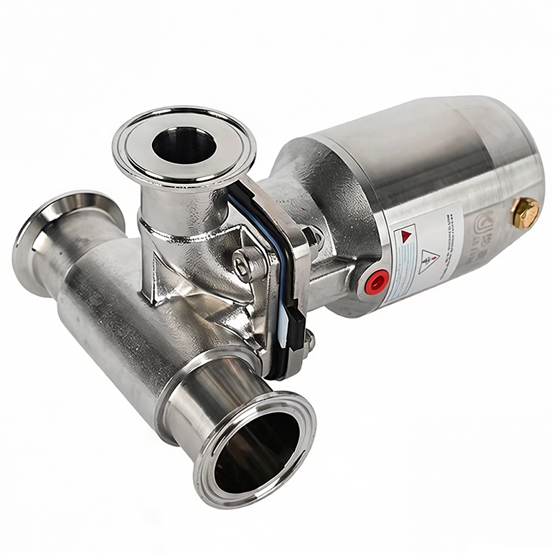 Stainless Steel Pneumatic Food Grade Sanitary 3-way Diaphragm Valve