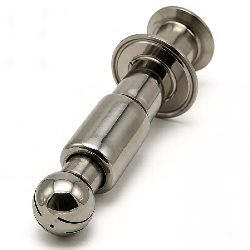 China 304 316L Stainless Steel Pharmacy Clamp Bolted Threaded Rotary Cleaning Ball