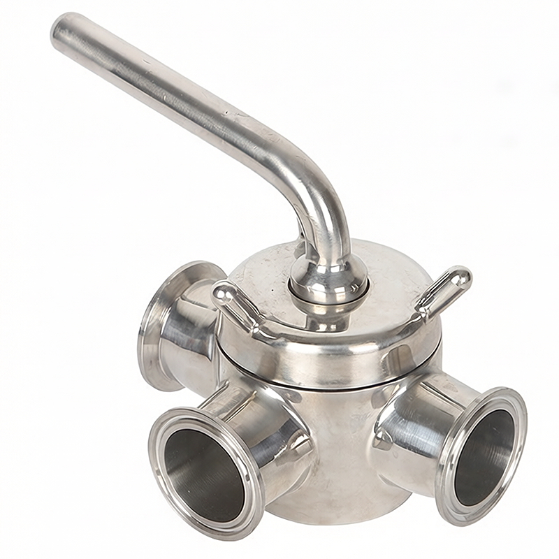 Stainless Steel Sanitary Triclamp/Thread/Weld Three Way Manual Plug Valve