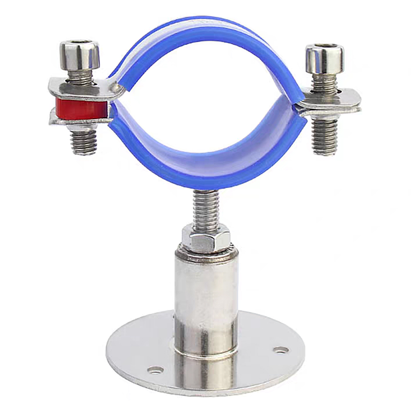 Sanitary Grade Stainless Steel 304 Adjustable Pipe Hanger with Blue Insert