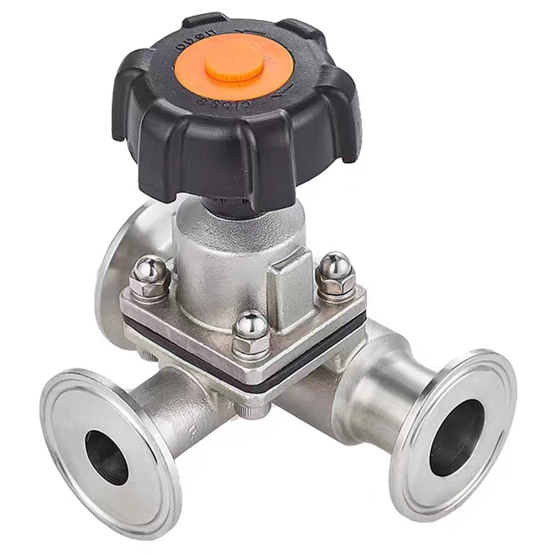 Forged Stainless Steel 316 3 Way Pharmaceutical Clamp Manual Diaphragm Valve